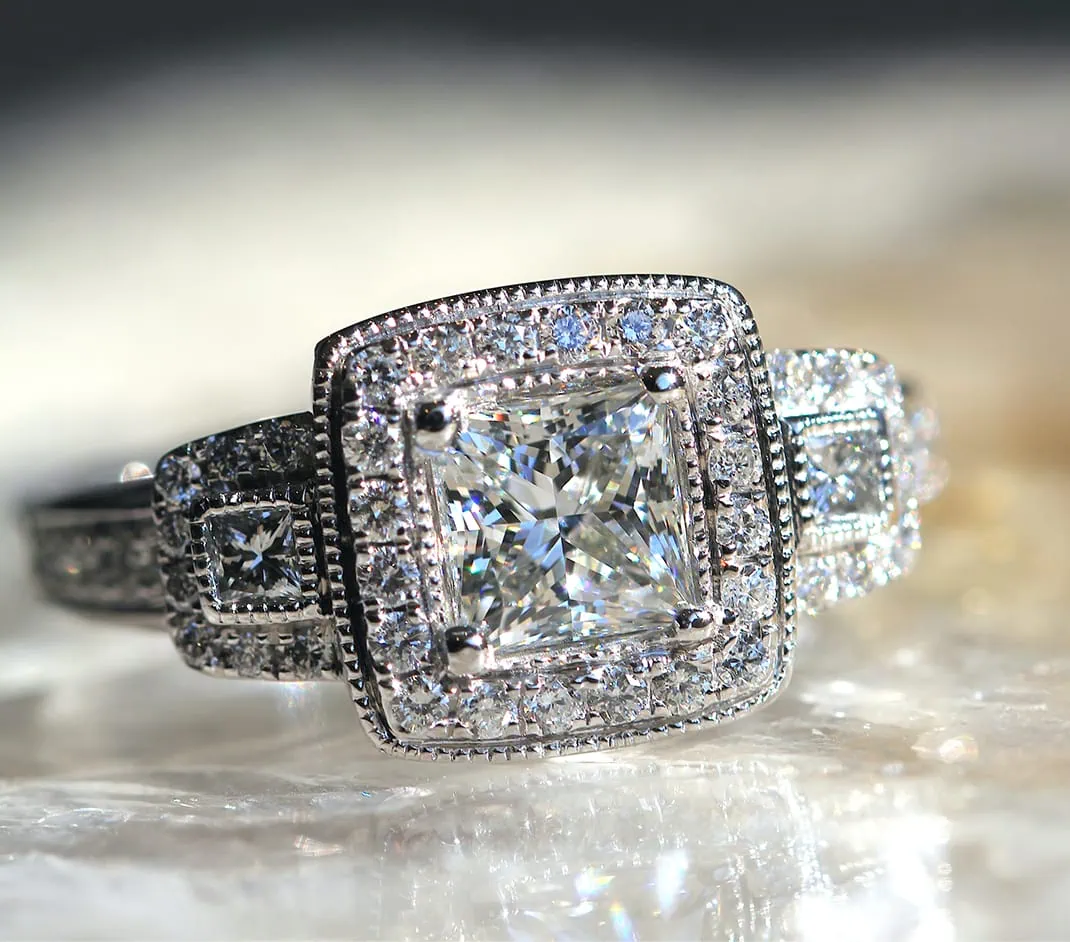 Diamond ring after professional jewelry repair
